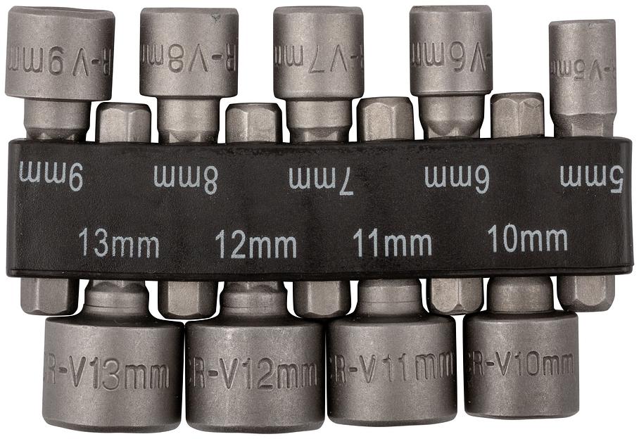 Набор усиленных головок CrV 9 шт (5-13 мм) фото 1