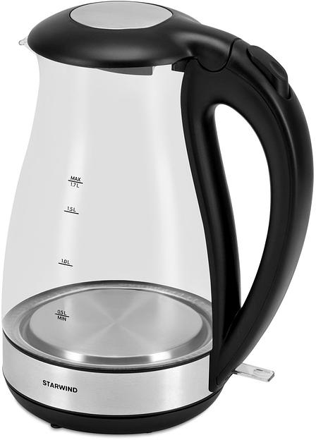 Чайник электрический Starwind SKP3039 1.7л. 2200Вт черный (корпус: стекло) фото 6