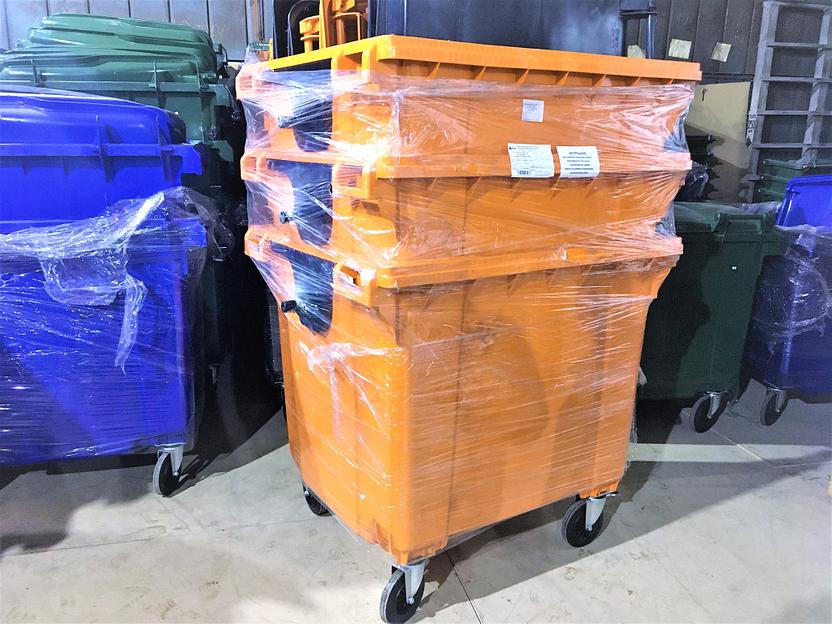Мусорный контейнер 1100л Оранжевый фото 1