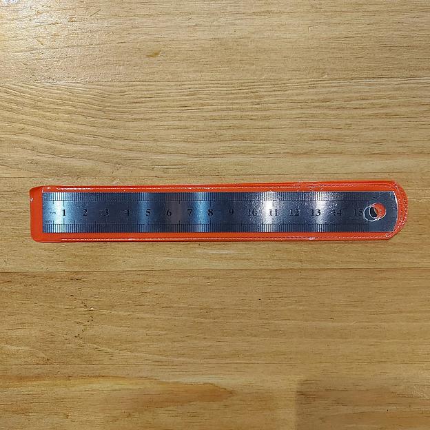 Линейка металлическая 15 см с отверстием, ZC-1555 ОПТ фото 3