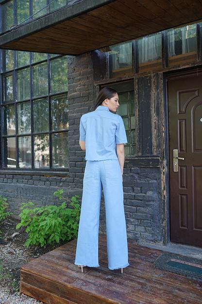 Рубашка женская Verenika «Лора» джинс синяя 42-44 ОПТ фото 3