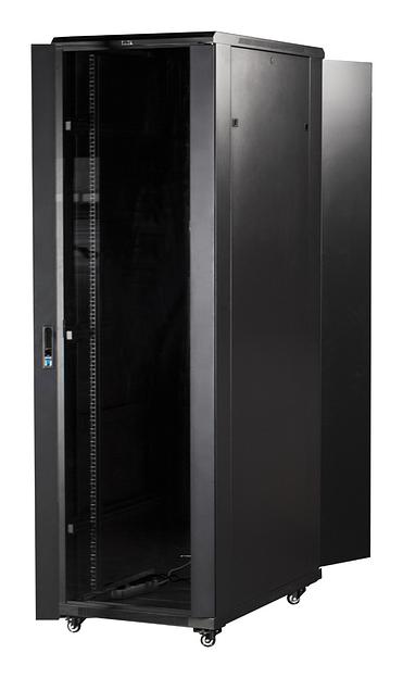 Шкаф серверный Lanmaster (TWT-CBB-42U-8X10-G1) напольный 42U 800x1000мм пер.дв.стекл задн.дв.двуст. 2 бок.пан. 800кг черный IP20 фото 5