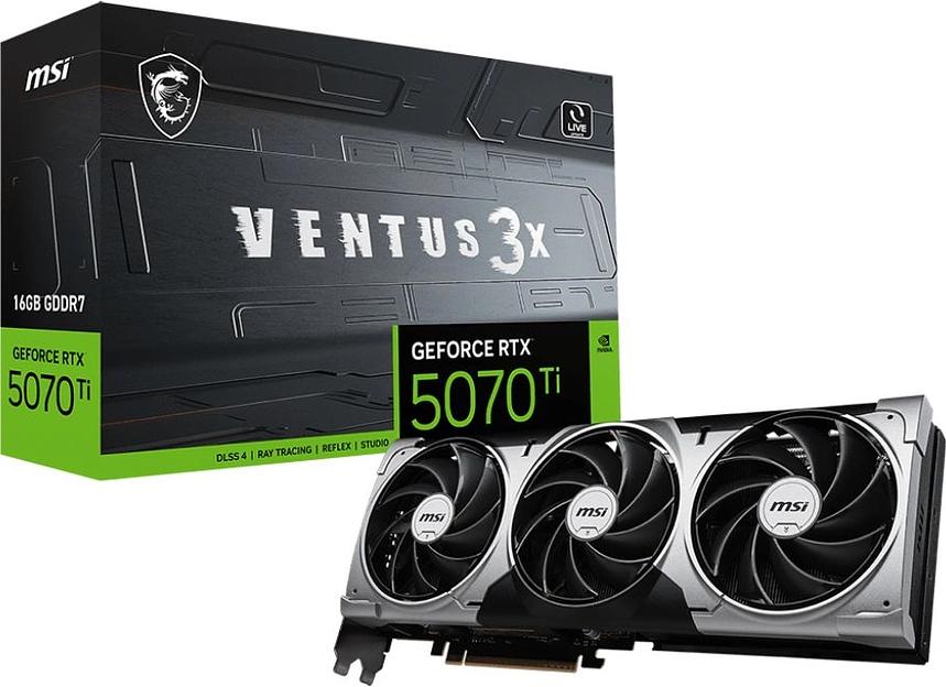 Видеокарта MSI PCI-E 5.0 RTX 5070TI 16G VENTUS 3X NVIDIA GeForce RTX 5070TI 16Gb 256bit GDDR7 2452/28000 HDMIx1 DPx3 HDCP Ret фото 5