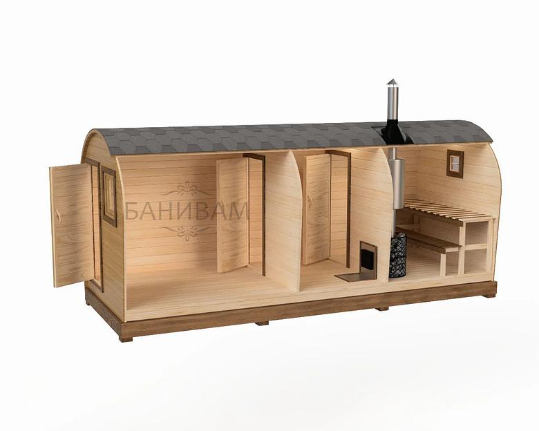 Баня «Премиум» 6 м, три отделения фото 1
