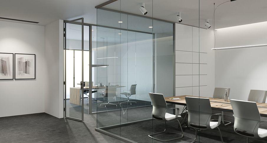 Стационарная перегородка NAYADA-Quadro каркасная с дверью под заказ фото 10