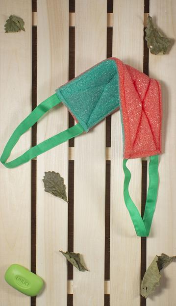 Мочалка Шахтёрка «Радужная» 12х37х3 см, комбинированная, разноцветная ОПТ фото 2