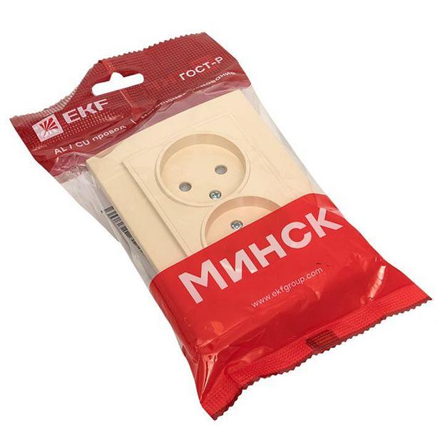 EKF ERR10-102-200 Розетка 2-мест. СП б/з 10А бежевый с защ. штор. Минск EKF фото 4