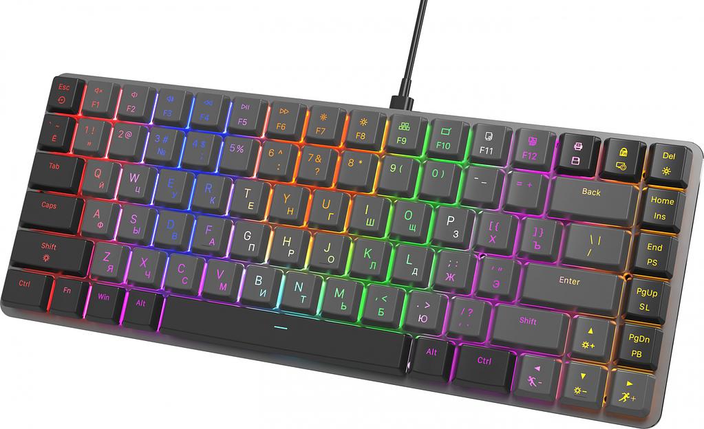 Клавиатура Оклик K615X механическая черный/серебристый USB Multimedia for gamer LED (1934413) фото 3