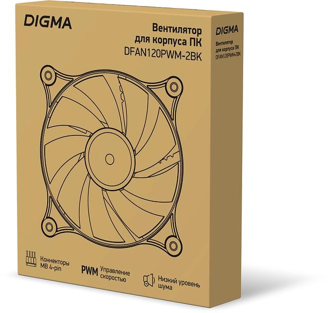 Вентилятор Digma DFAN120PWM-2BK 120x120x25mm черный 4-pin 20-38dB Ret фото 5