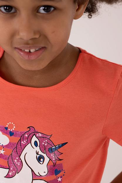 Футболка для девочек «Единорог» Золотой ключик розовая, опт фото 3
