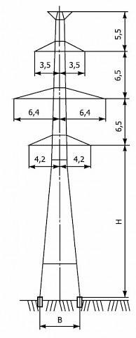 Промежуточные опоры напряжением 220 кВ типа П220 фото 1