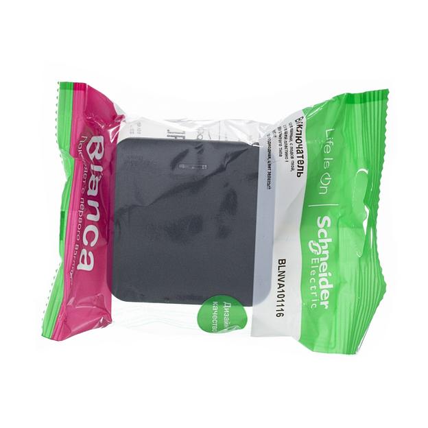 Systeme electric BLNVA101116 BLANCA О/У 1-клавишный ВЫКЛЮЧАТЕЛЬ ( c х.1) с подсв.ИЗОЛ.ПЛ,10А,250B,АНТРАЦИТ фото 2