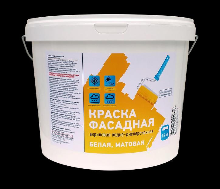 Краска фасадная акриловая ВД-АК-109-1,3 белая опт фото 2