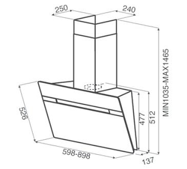 Вытяжка каминная Jet Air Viki BL/A/90 черный управление: сенсорное (1 мотор) фото 2