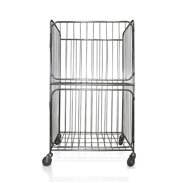 Тележка-стеллаж для прачечной ТП 21.23 из нержавейки с полкой фото 1