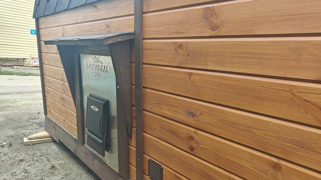 Установка печной топки бани с улицы фото 2