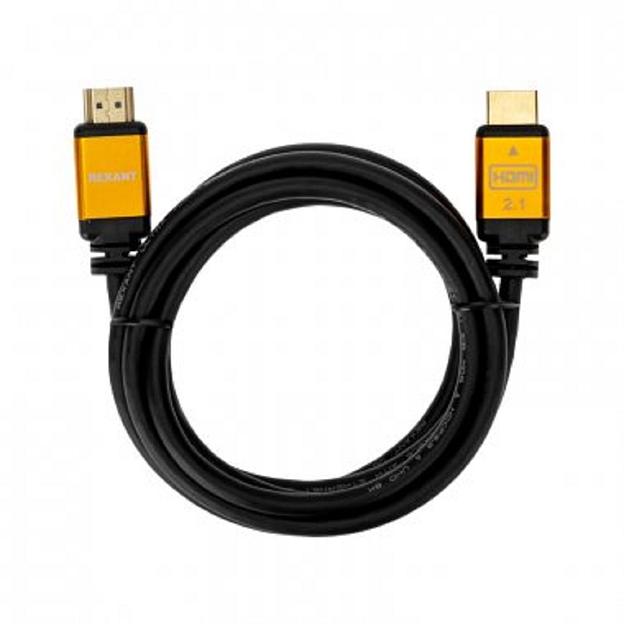 Rexant (17-6004) Кабель HDMI - HDMI 2.1, длина 2м, Gold (цветная коробка) фото 1