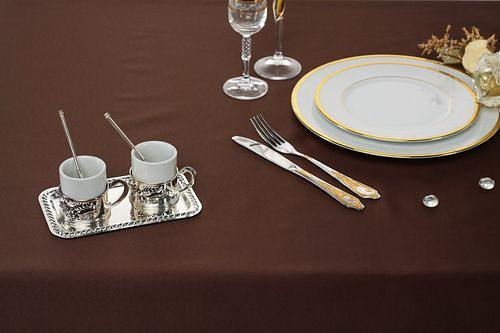 Скатерть 145*180 см. темно-коричневая гладь (091001/2) /3/ фото 1