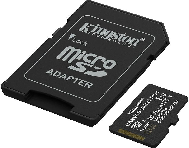 Флеш карта microSDXC 1TB Kingston SDCS3/1TB Canvas Select Plus + adapter фото 2