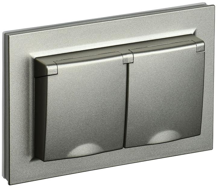 IEK BR-R26-16-44-K37-F BRITE Роз. 2-я с кр. 16А в сб IP44 РСбш12-3-44-БрШ шамп. фото 1