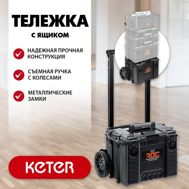 KETER ROC PRO GEAR 2.0 (22″) тележка с пластиковым ящиком (38370) фото 2