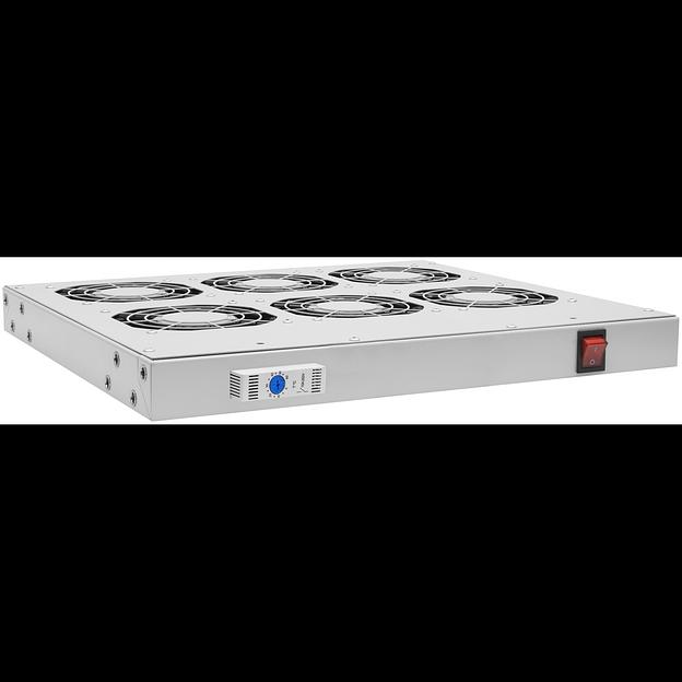 Модуль вентиляторный 19", 6 вентиляторов, регулируемая глубина 460-830мм, с термостатом фото 1