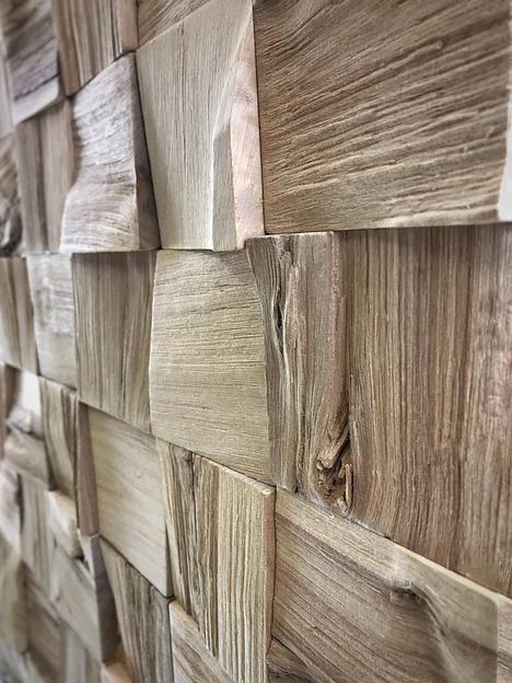 arabesco, Декор на стену, Стеновые панели из дерева, Колотая береза без покрытия, деталь 80х80мм, 150 шт., в упак. 0,96м2 фото 3