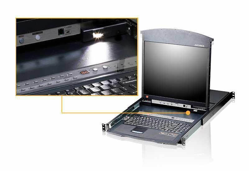 Kvm переключатель ATEN 8P CAT-5 HIGH DENSITY DUAL RAIL LCD KVM*KL1508AN-AXA-RG (KL1508AN-AXA-RG) фото 4