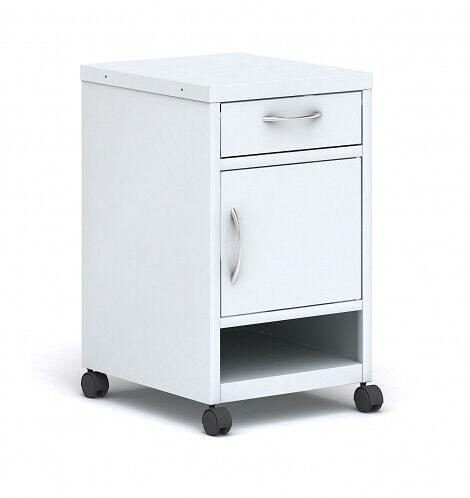 Тумба медицинская металлическая, 716х423х492 мм, 1 ящик, цвет белый, фото 1