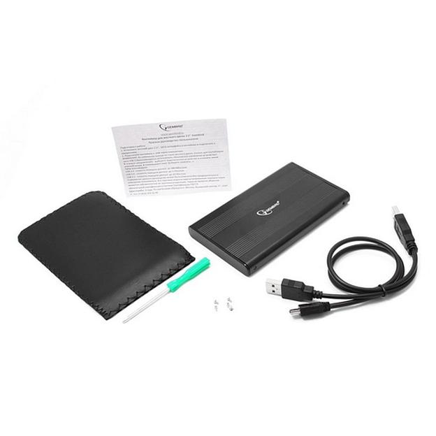 Внешний корпус 2.5" Gembird EE2-U2S-5, черный, USB 2.0, SATA, металл Gembird {100} фото 4