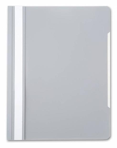 Папка-скоросшиватель Бюрократ -PS20GREY A4 прозрач.верх.лист пластик серый 0.12/0.16 фото 1
