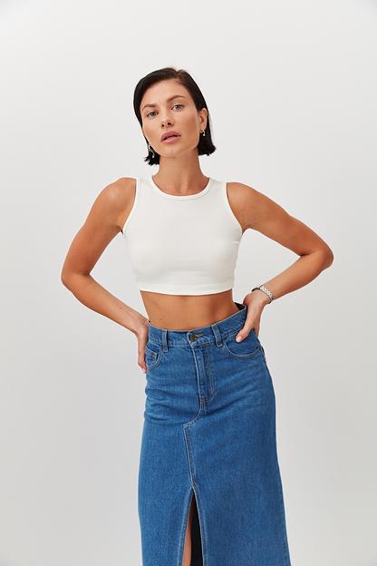 Юбка женская миди джинсовая фото 3