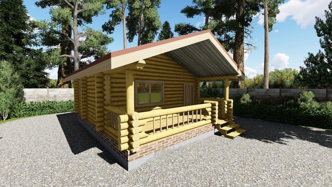 Проект бани из оцилиндрованного бревна «Кулин» фото 1