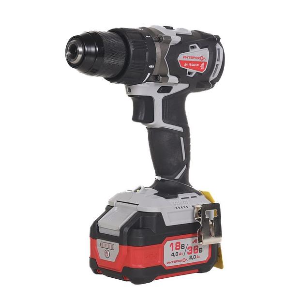 ИНТЕРСКОЛ ДА-13/36В 70 бесщеточная аккум. дрель-шуруп. Li-ion АПИ [814.2.2.70] { кейс, 2 аккум. 2,0Ач, ЗУ } фото 1