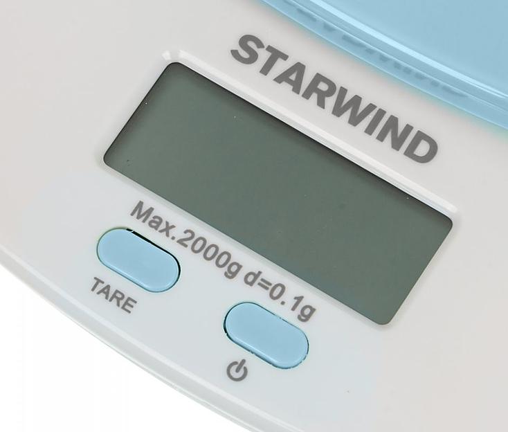 Весы кухонные электронные Starwind SSK2156 макс.вес:2кг голубой фото 4