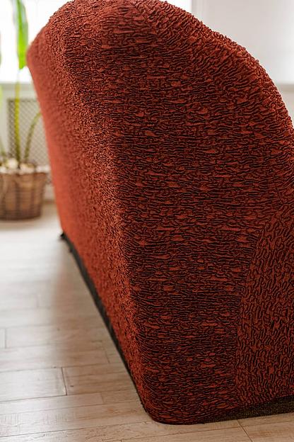 Чехол на трёхместный диван Чехлы&Пледы «Виктория» терракотовый ОПТ фото 4