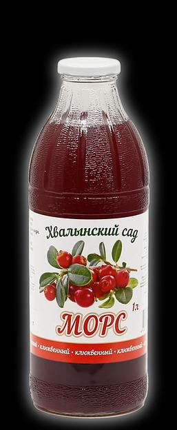 Ягодно-фруктовый морс «Клюква» в стеклянной бутылке, 1 л, опт фото 1