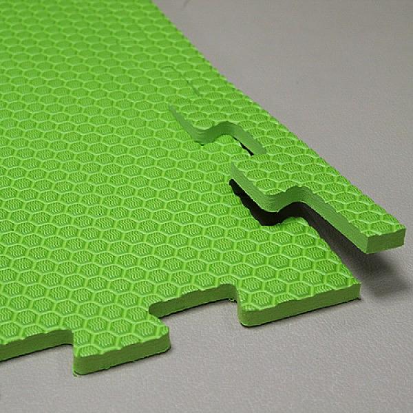 Мягкий пол, коврики-пазлы 100x100 см, толщина 1,4 см, тиснение СОТЫ, Цвет Салатовый, Толщина модуля 14 мм фото 1