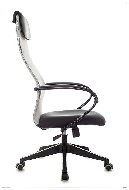 Кресло руководителя Бюрократ CH-607 светло-серый TW-02 сиденье черный сетка/ткань с подголов. крестовина пластик фото 3