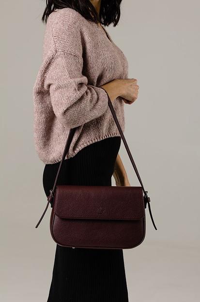 Женская сумка-багет тёмно-бордовая опт фото 1