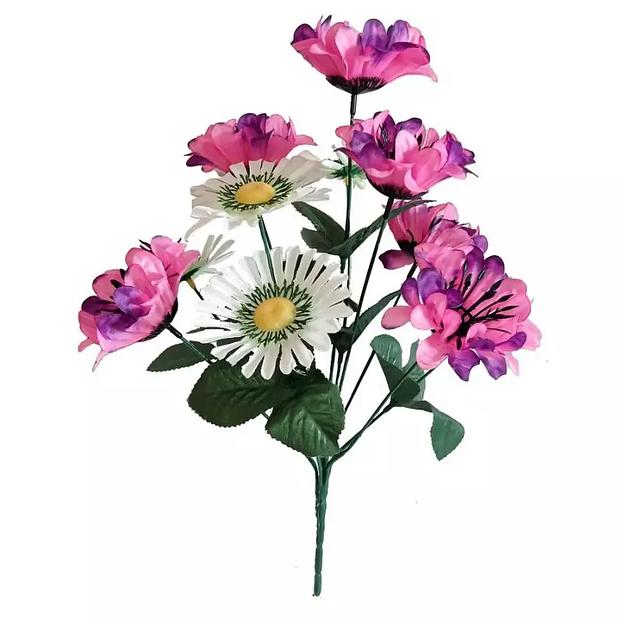 Букет георгинов с ромашками 12 голов (6+6) 38см 094-567+453 фото 2