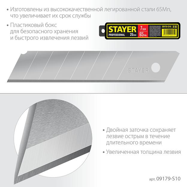 STAYER 25 мм, 10 шт, сегментированные лезвия (09179-S10) фото 3