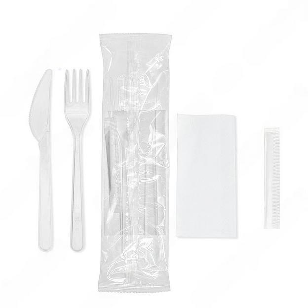Комплект одноразовых приборов №4 прозрачный, 161 фото 1
