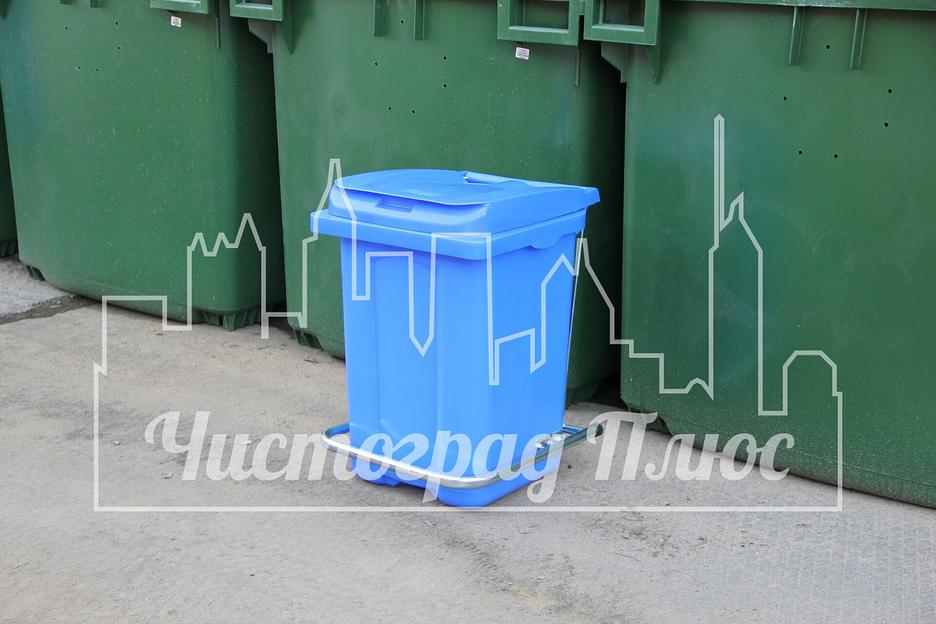 Бак пластиковый 60 л белый с педалью фото 9