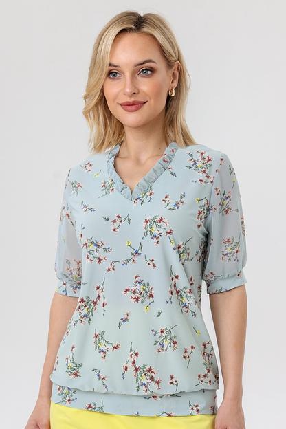 Блузка женская  7015-22/04/Мятный, бежевый  фото 2