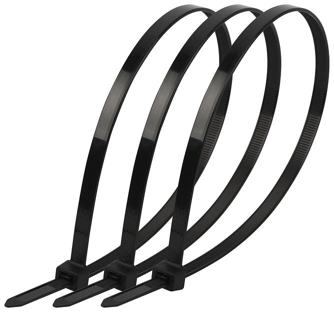 Стяжка кабельная нейлоновая (хомут) 3.6 х 300 мм чёрная (100 шт/уп) NO-225-180 фото 1