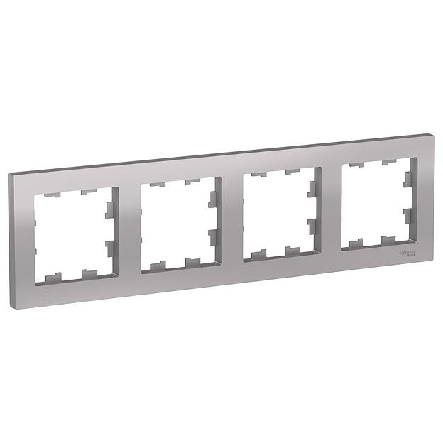 Systeme electric ATN000304 ATLASDESIGN 4-постовая РАМКА, универсальная, АЛЮМИНИЙ фото 1