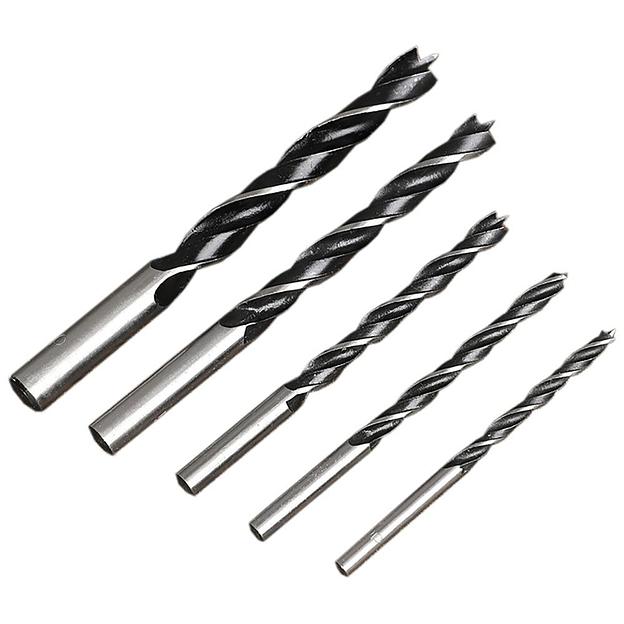 Набор оснастки Deli Набор сверл по дереву 5 шт (4/5/6/8/10 мм) Deli DH-MGZ005-ED1 сталь 45#, пласт.кейс фото 2