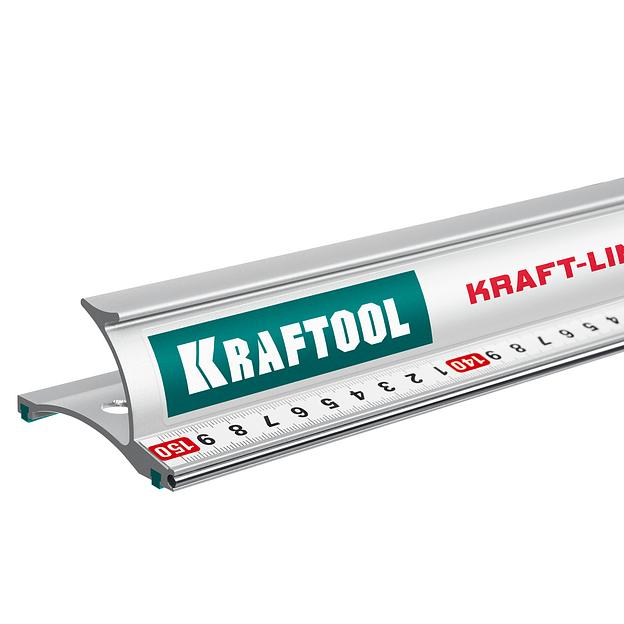 KRAFTOOL KRAFT-LINE, 1.5 м, усиленная алюминиевая линейка со стальной направляющей (34275-150) фото 9