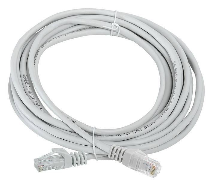 Патч-корд ITK PC01-C5EU-5M-G UTP вилка RJ-45-вилка RJ-45 кат.5е 5м серый ПВХ (уп.:1шт) фото 1